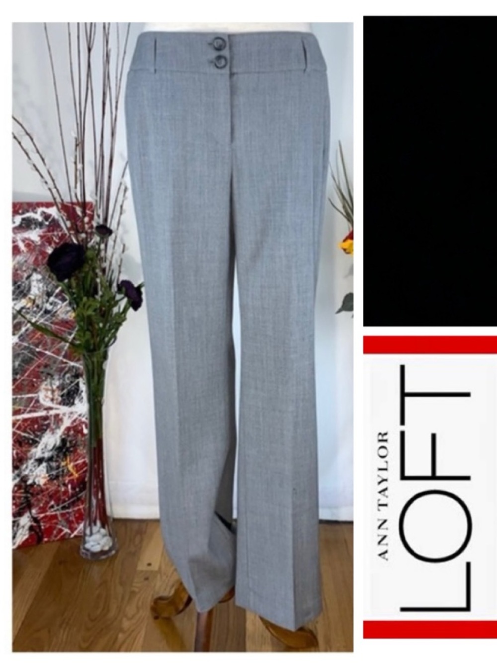Ann Taylor Loft gray wool trousers.